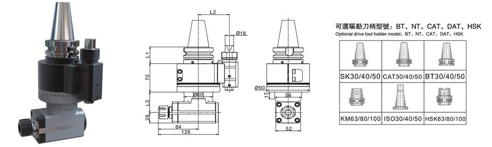 90 Degree Right Angle Milling Head for Boring Gantry Machine Vertical Lathe Cabezal Angular