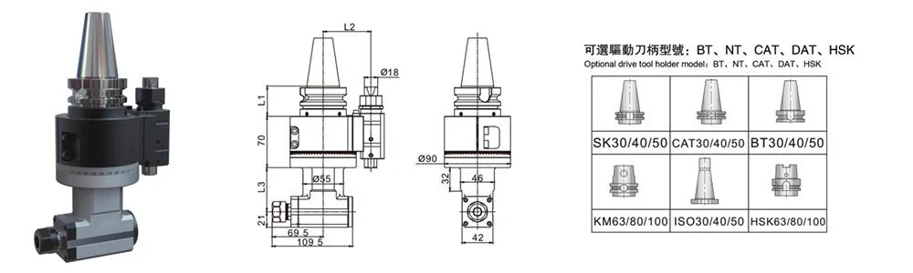 90 Degree Right Angle Milling Head for Boring Gantry Machine Vertical Lathe Cabezal Angular