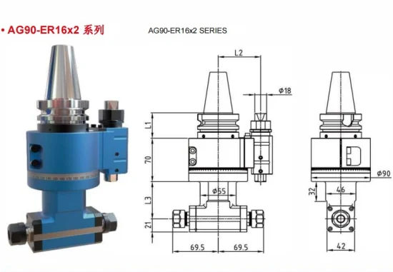 90 Degree Right Angle Milling Head for Boring Gantry Machine Vertical Lathe Cabezal Angular